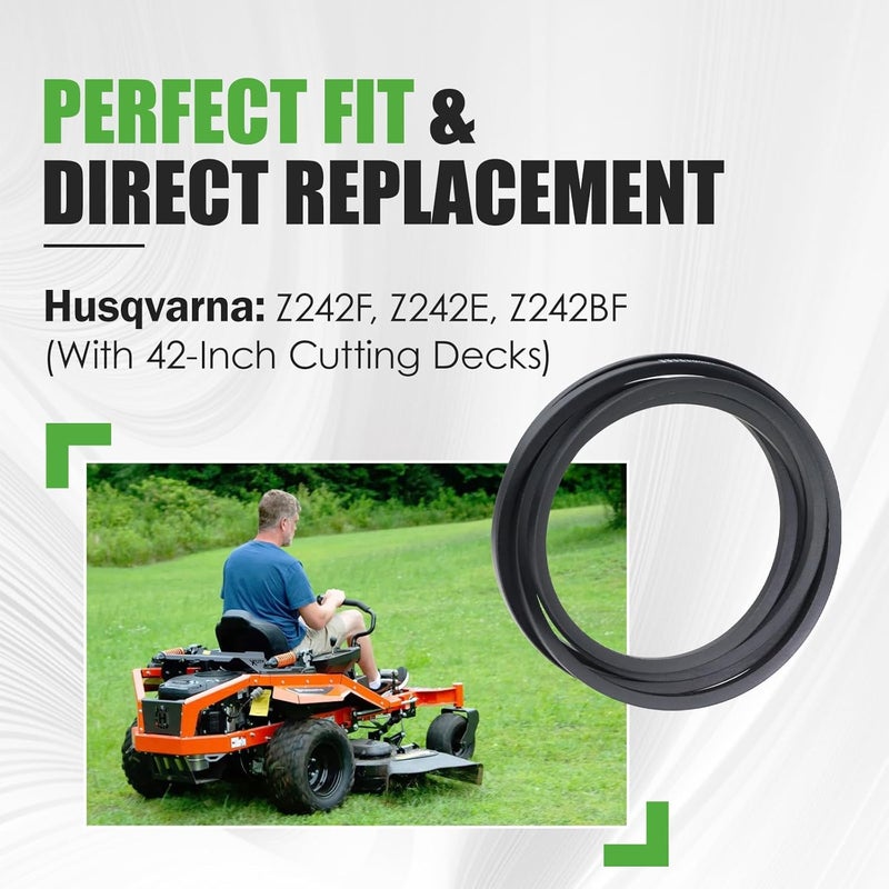 GEATaaT 587270001 Mower Deck Belt Fit for Husqvarna Z242F Z242E Z242BF 42" Decks Replace# 967953803 967271802 (1/2" x 121") - Image 3